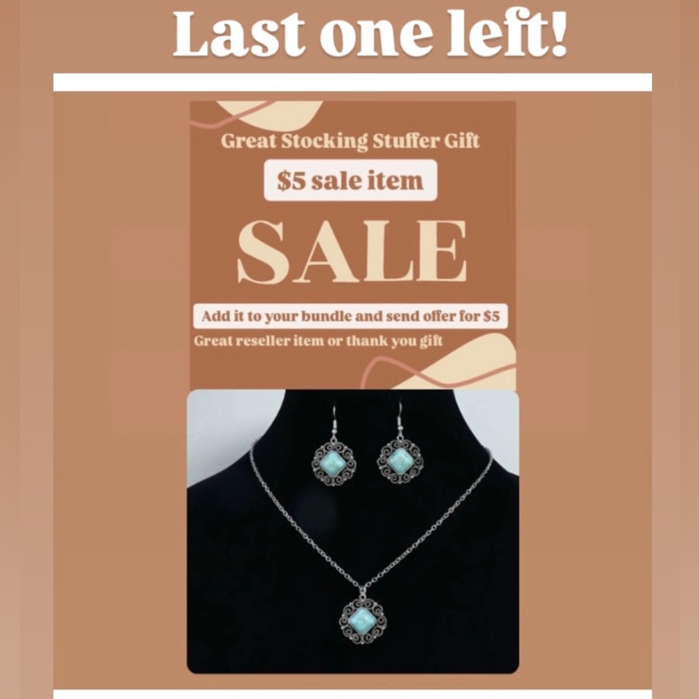 Vintage Style Ladies Earrings & Necklace fashion turquoise appliqué set - Picture 1 of 5